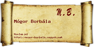 Mógor Borbála névjegykártya